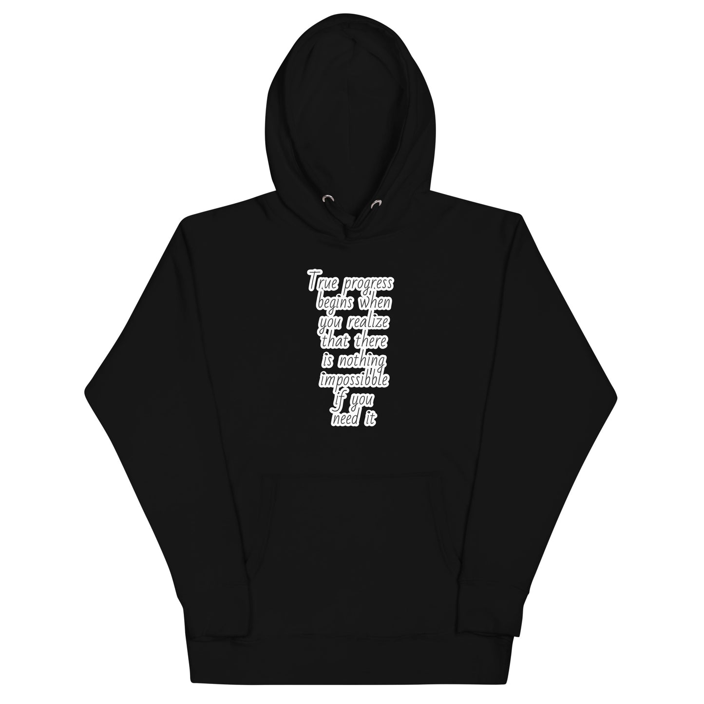 Motivational "True Progress" Hoodie