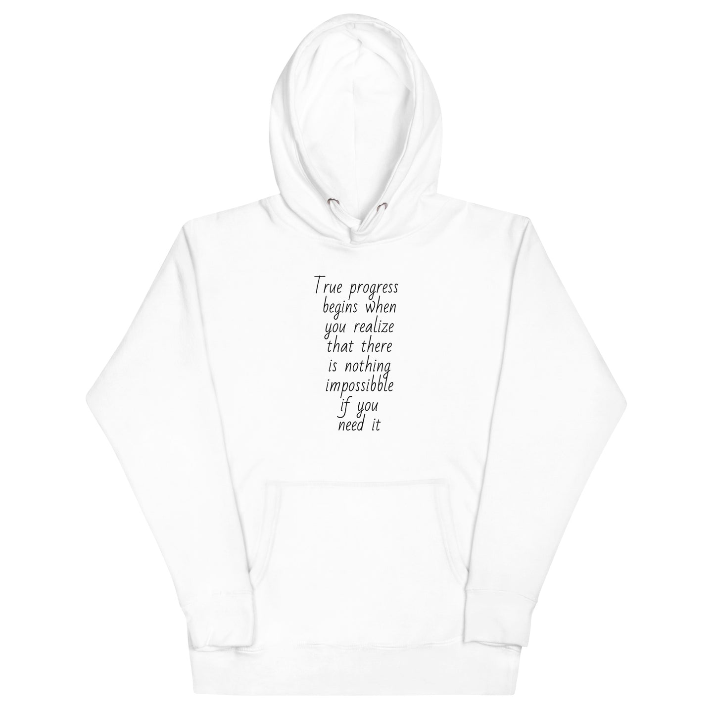 Motivational "True Progress" Hoodie